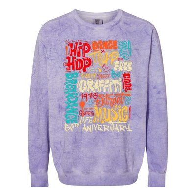 Hip Hop 50 Years Of Old School Graffiti Old School Retro Colorblast Crewneck Sweatshirt