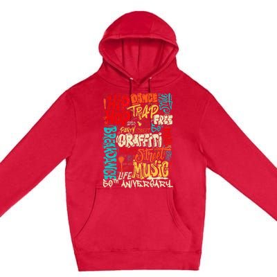 Hip Hop 50 Years Of Old School Graffiti Old School Retro Premium Pullover Hoodie