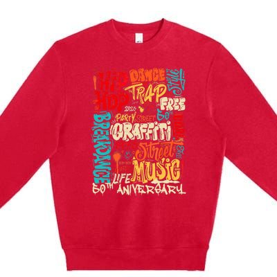 Hip Hop 50 Years Of Old School Graffiti Old School Retro Premium Crewneck Sweatshirt