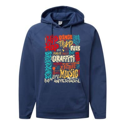 Hip Hop 50 Years Of Old School Graffiti Old School Retro Performance Fleece Hoodie