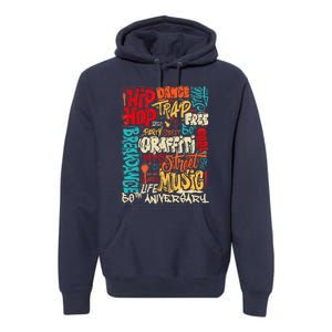 Hip Hop 50 Years Of Old School Graffiti Old School Retro Premium Hoodie