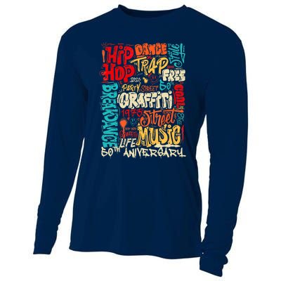 Hip Hop 50 Years Of Old School Graffiti Old School Retro Cooling Performance Long Sleeve Crew