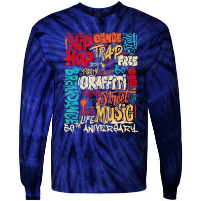 Hip Hop 50 Years Of Old School Graffiti Old School Retro Tie-Dye Long Sleeve Shirt