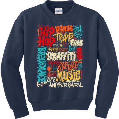 Hip Hop 50 Years Of Old School Graffiti Old School Retro Kids Sweatshirt