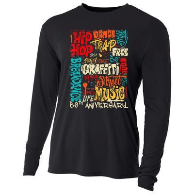 Hip Hop 50 Years Of Old School Graffiti Old School Retro Cooling Performance Long Sleeve Crew