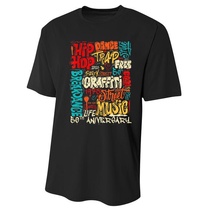 Hip Hop 50 Years Of Old School Graffiti Old School Retro Performance Sprint T-Shirt