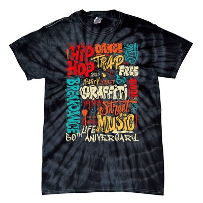 Hip Hop 50 Years Of Old School Graffiti Old School Retro Tie-Dye T-Shirt