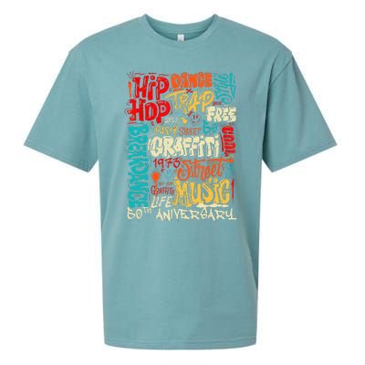 Hip Hop 50 Years Of Old School Graffiti Old School Retro Sueded Cloud Jersey T-Shirt