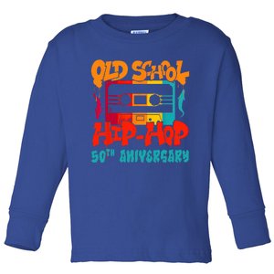 Hip Hop 50 Years Of Old School Graffiti Cassette Old School Toddler Long Sleeve Shirt