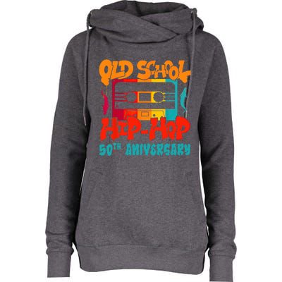 Hip Hop 50 Years Of Old School Graffiti Cassette Old School Womens Funnel Neck Pullover Hood