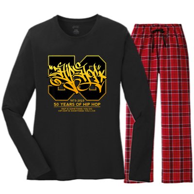 HIP HOP 50 YEARS Anniversary Graffiti 50 Years Hip Hop Women's Long Sleeve Flannel Pajama Set 