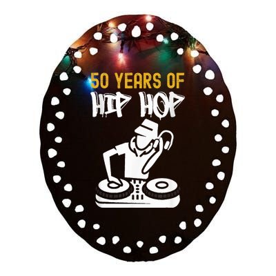 Hip Hop 50th Anniversary 50 Years Of Hip Hop Ceramic Oval Ornament