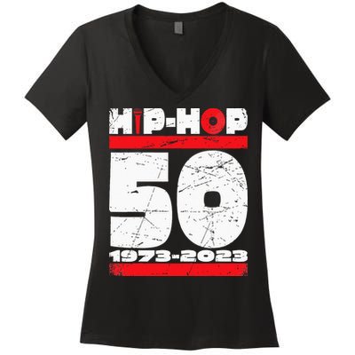 HIP HOP 50 YEARS OLD Women's V-Neck T-Shirt
