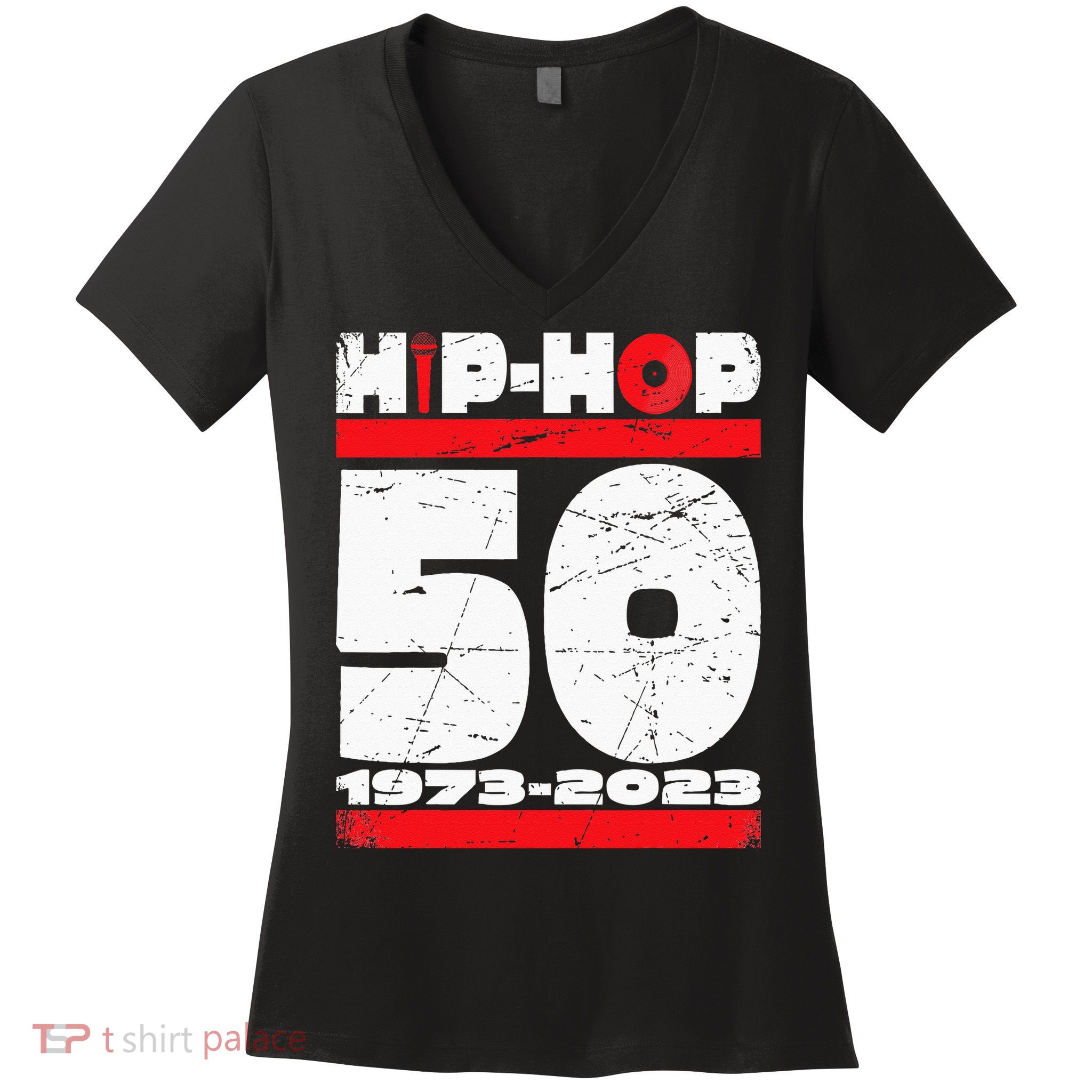 HIP HOP 50 YEARS OLD Women's V-Neck T-Shirt