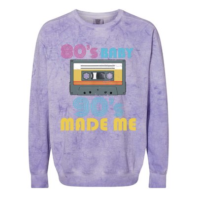 Hip Hop 90s Outfit 80s Baby 90s Made Mes Wo Hip Hop Colorblast Crewneck Sweatshirt