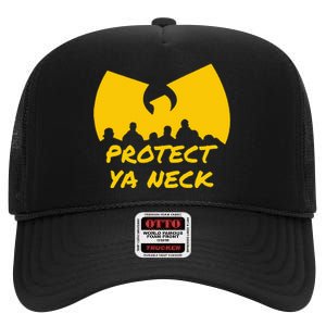 Hip Hop 90s Protect Ya Neck High Crown Mesh Back Trucker Hat