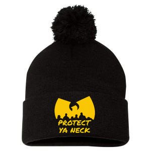 Hip Hop 90s Protect Ya Neck Pom Pom 12in Knit Beanie