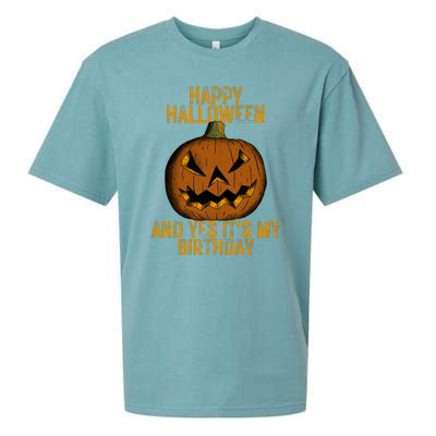 Happy Halloween And Yes Its My Birthday Sueded Cloud Jersey T-Shirt