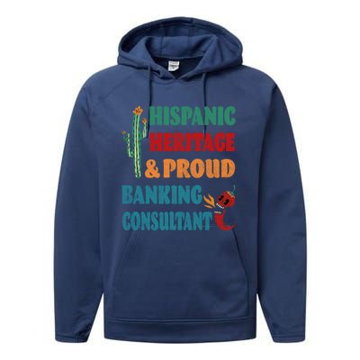 Hispanic Heritage And Proud Banking Consultant Cool Gift Performance Fleece Hoodie