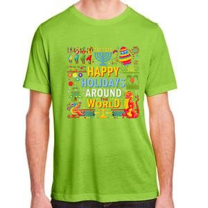 Happy Holidays Around A World Multicultural Celebration Adult ChromaSoft Performance T-Shirt