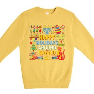 Happy Holidays Around A World Multicultural Celebration Premium Crewneck Sweatshirt