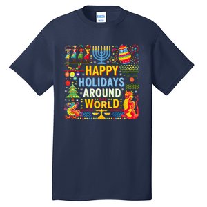 Happy Holidays Around A World Multicultural Celebration Tall T-Shirt