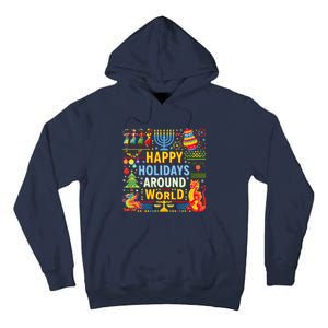 Happy Holidays Around A World Multicultural Celebration Tall Hoodie