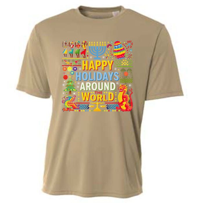 Happy Holidays Around A World Multicultural Celebration Cooling Performance Crew T-Shirt