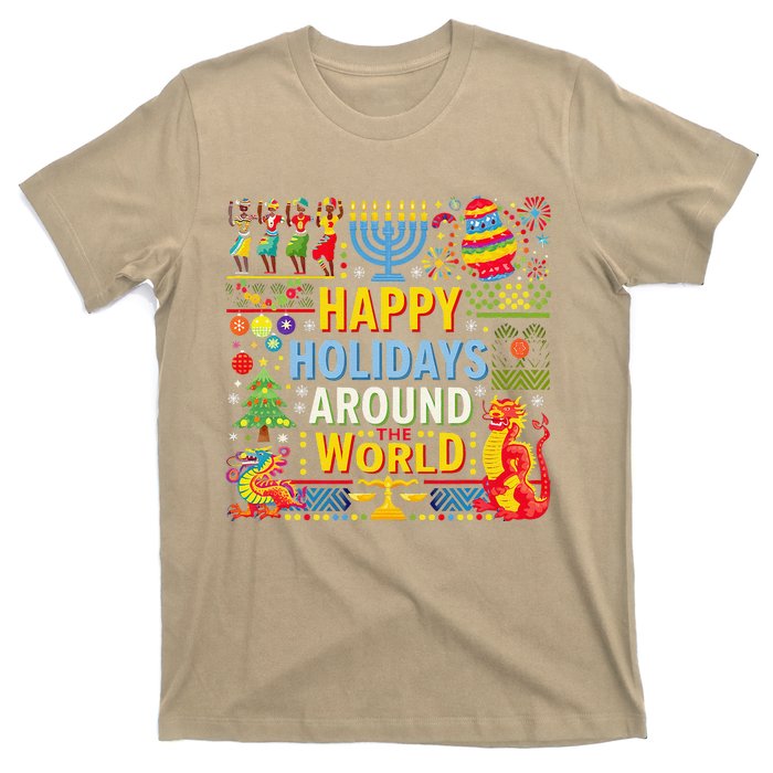 Happy Holidays Around A World Multicultural Celebration T-Shirt