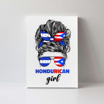 Half Honduran And Puerto Rican Rico Honduras Flag Girl Mix Canvas