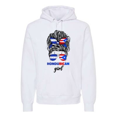 Half Honduran And Puerto Rican Rico Honduras Flag Girl Mix Premium Hoodie