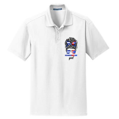 Half Honduran And Puerto Rican Rico Honduras Flag Girl Mix Dry Zone Grid Polo