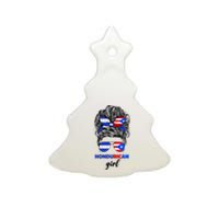 Half Honduran And Puerto Rican Rico Honduras Flag Girl Mix Ceramic Tree Ornament