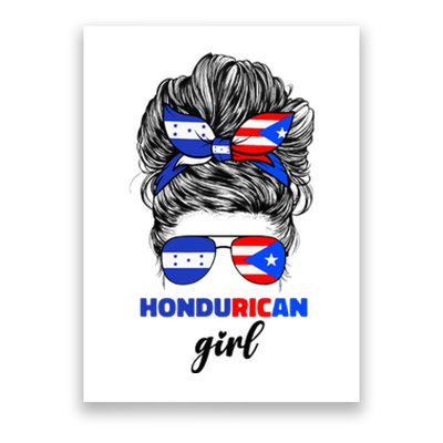 Half Honduran And Puerto Rican Rico Honduras Flag Girl Mix Poster