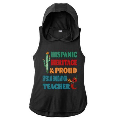 Hispanic Heritage And Proud Special Education Teacher Gift Ladies PosiCharge Tri-Blend Wicking Draft Hoodie Tank