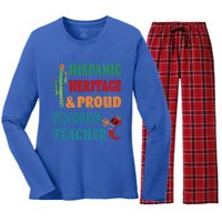 Hispanic Heritage And Proud Special Education Teacher Gift Women's Long Sleeve Flannel Pajama Set 