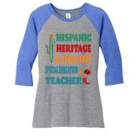 Hispanic Heritage And Proud Special Education Teacher Gift Women's Tri-Blend 3/4-Sleeve Raglan Shirt