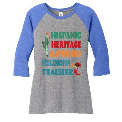 Hispanic Heritage And Proud Special Education Teacher Gift Women's Tri-Blend 3/4-Sleeve Raglan Shirt