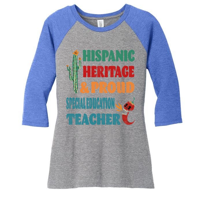 Hispanic Heritage And Proud Special Education Teacher Gift Women's Tri-Blend 3/4-Sleeve Raglan Shirt