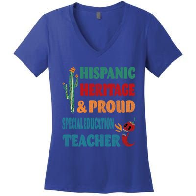 Hispanic Heritage And Proud Special Education Teacher Gift Women's V-Neck T-Shirt