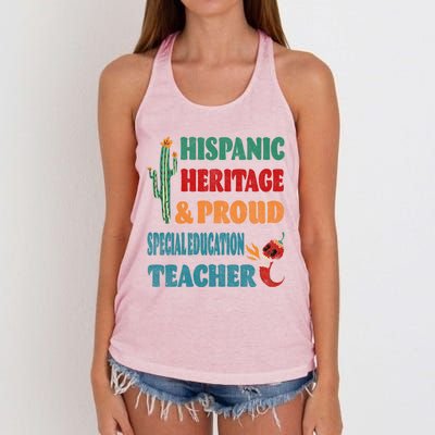 Hispanic Heritage And Proud Special Education Teacher Gift Women's Knotted Racerback Tank