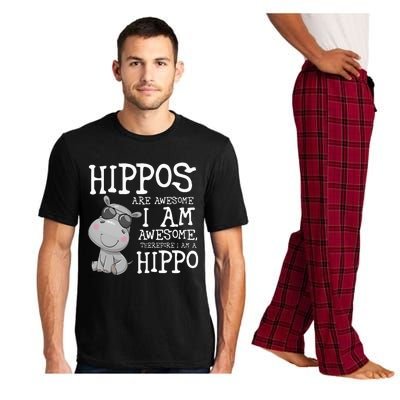 Hippopotamus Hippos Are Awesome Therefore I Am A Hippo Pajama Set