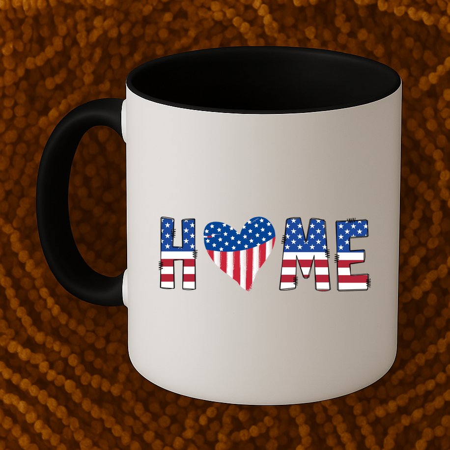 Home Heart American Flag Mug