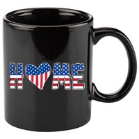 Home Heart American Flag 11oz C Handle Ceramic Mug