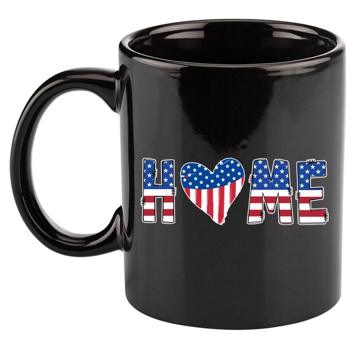 Home Heart American Flag 11oz C Handle Ceramic Mug