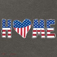 Home Heart American Flag Cotton Canvas Backpack