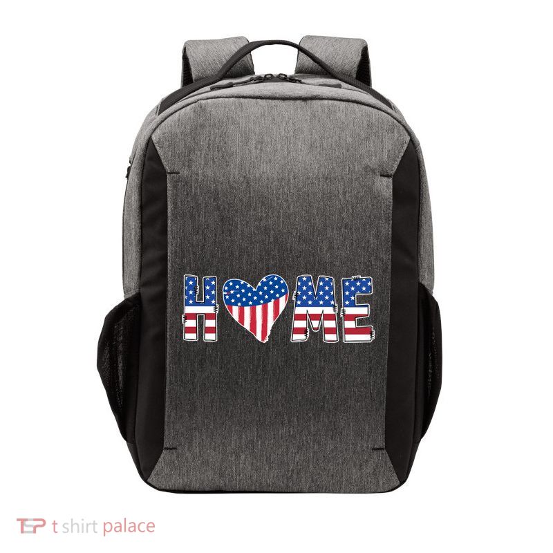 Home Heart American Flag Vector Backpack