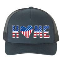 Home Heart American Flag Yupoong Adult 5-Panel Trucker Hat