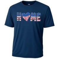 Home Heart American Flag Cooling Performance Crew T-Shirt