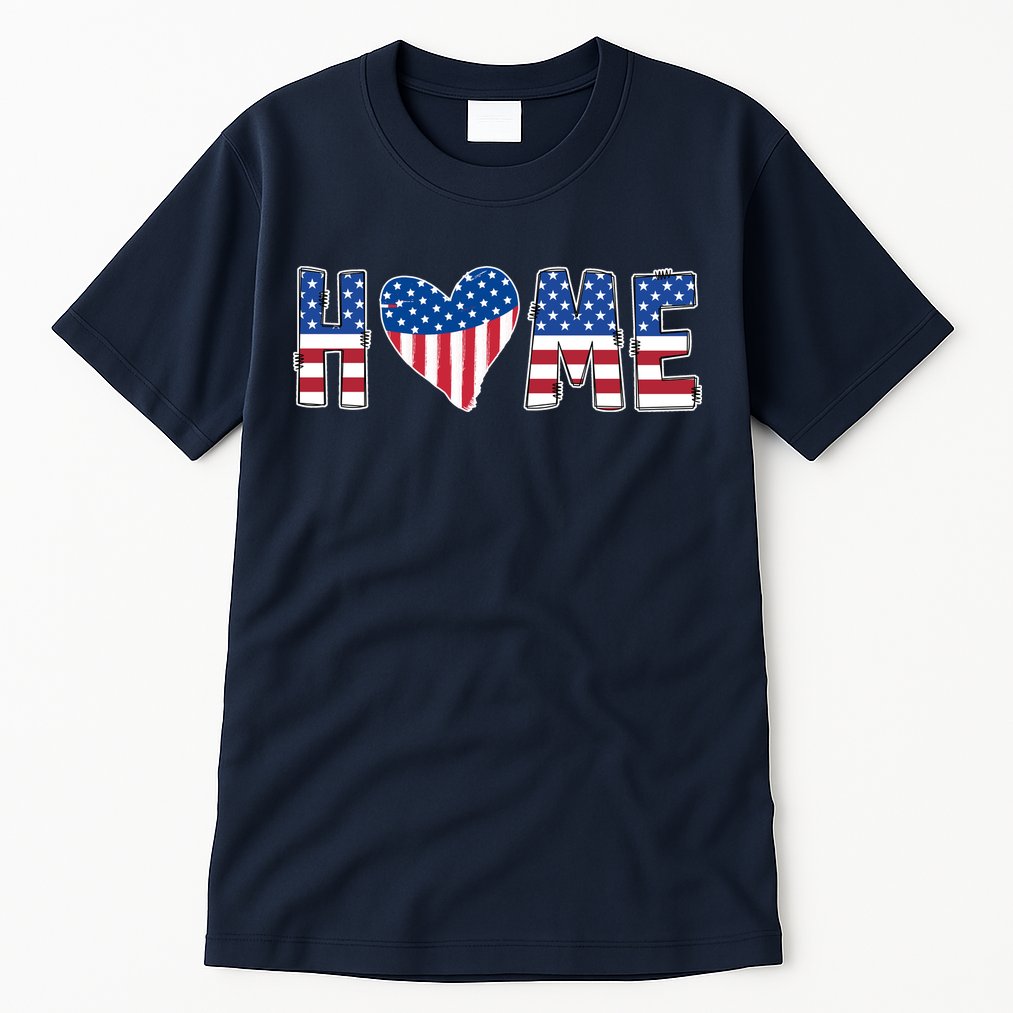 Home Heart American Flag Tall T-Shirt